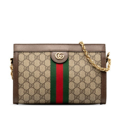 Gucci GG Supreme Ophidia Small Sherry Line Chain Shoulder Bag 503877 Beige Brown PVC Leather Women's GUCCI-0