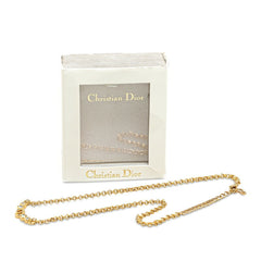 Christian Dior Dior CD rhinestone necklace gold plated for women-2