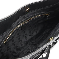 GUCCI Gucci Quinn Hobo Ribbon Shoulder Bag Handbag Patent Leather Enamel Black 189885-4