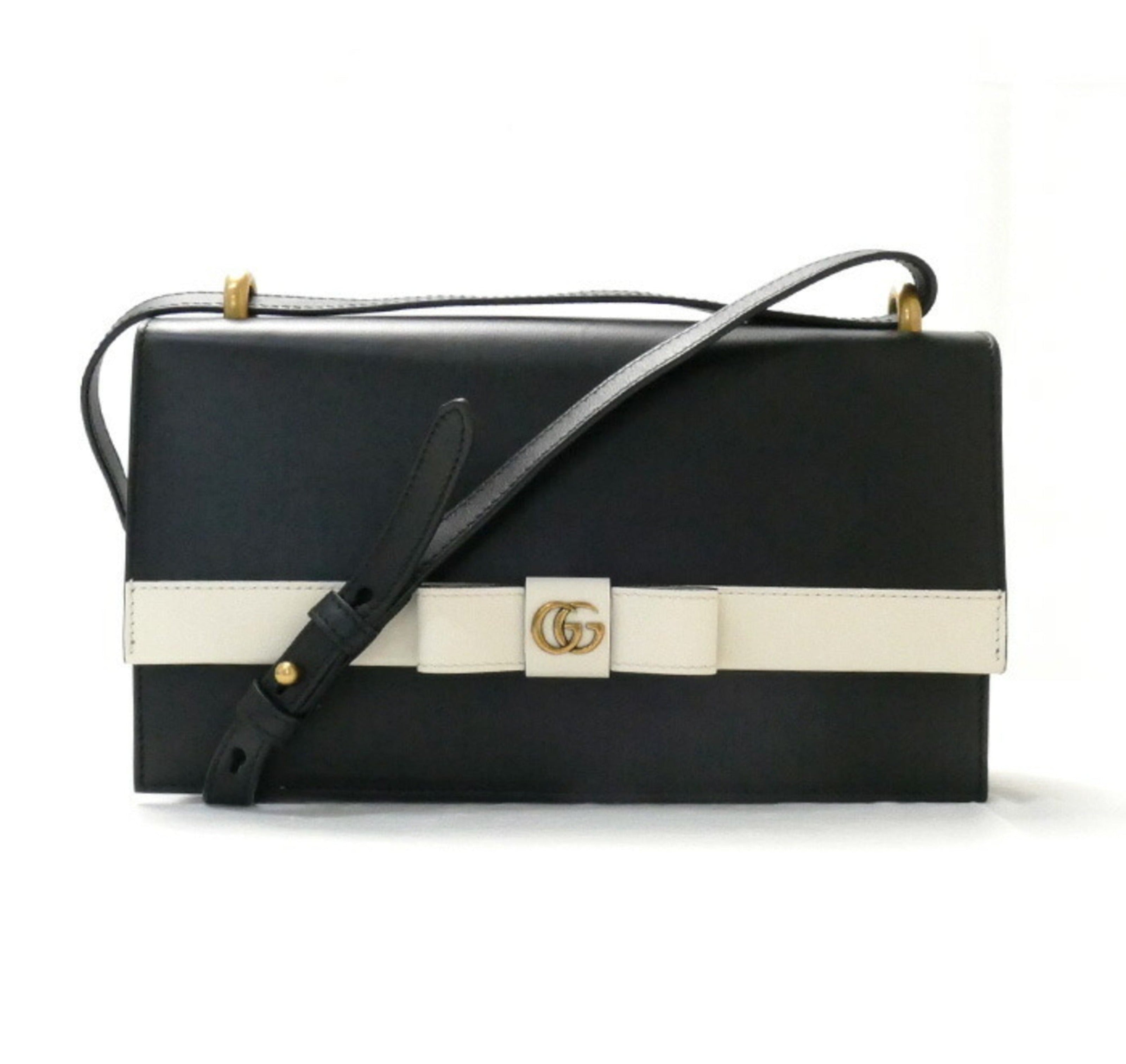 GUCCI GG Marmont Japan Limited Shoulder Bag Black White 432680 Women's-0