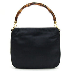 Gucci Handbag Bamboo 005 781 0315 Black Satin Shoulder Bag Women's GUCCI-1