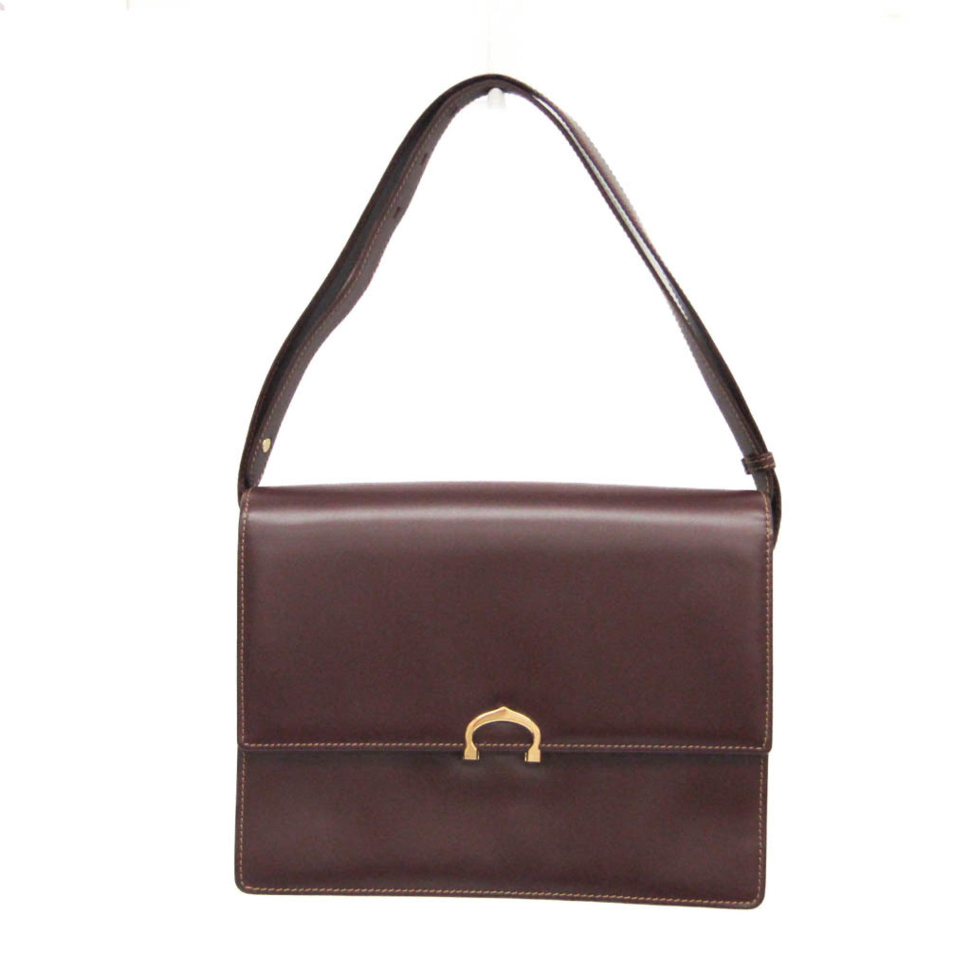 Cartier Must Women's Leather Shoulder Bag Bordeaux-0