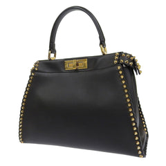 Fendi FENDI peekaboo studs handbag leather black-1