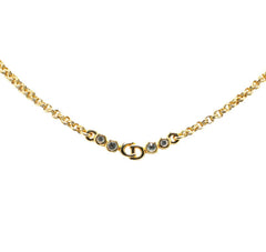 Christian Dior Dior CD rhinestone necklace gold plated for women-0