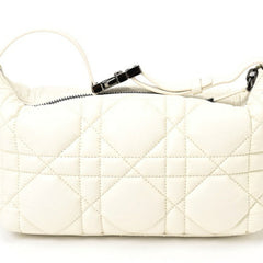 Christian Dior Dior Nomade Pouch Medium Handbag Cannage Leather White S-155935-2