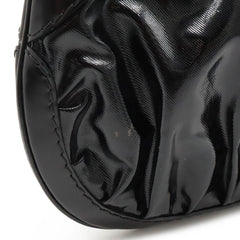 GUCCI Gucci Quinn Hobo Ribbon Shoulder Bag Handbag Patent Leather Enamel Black 189885-7
