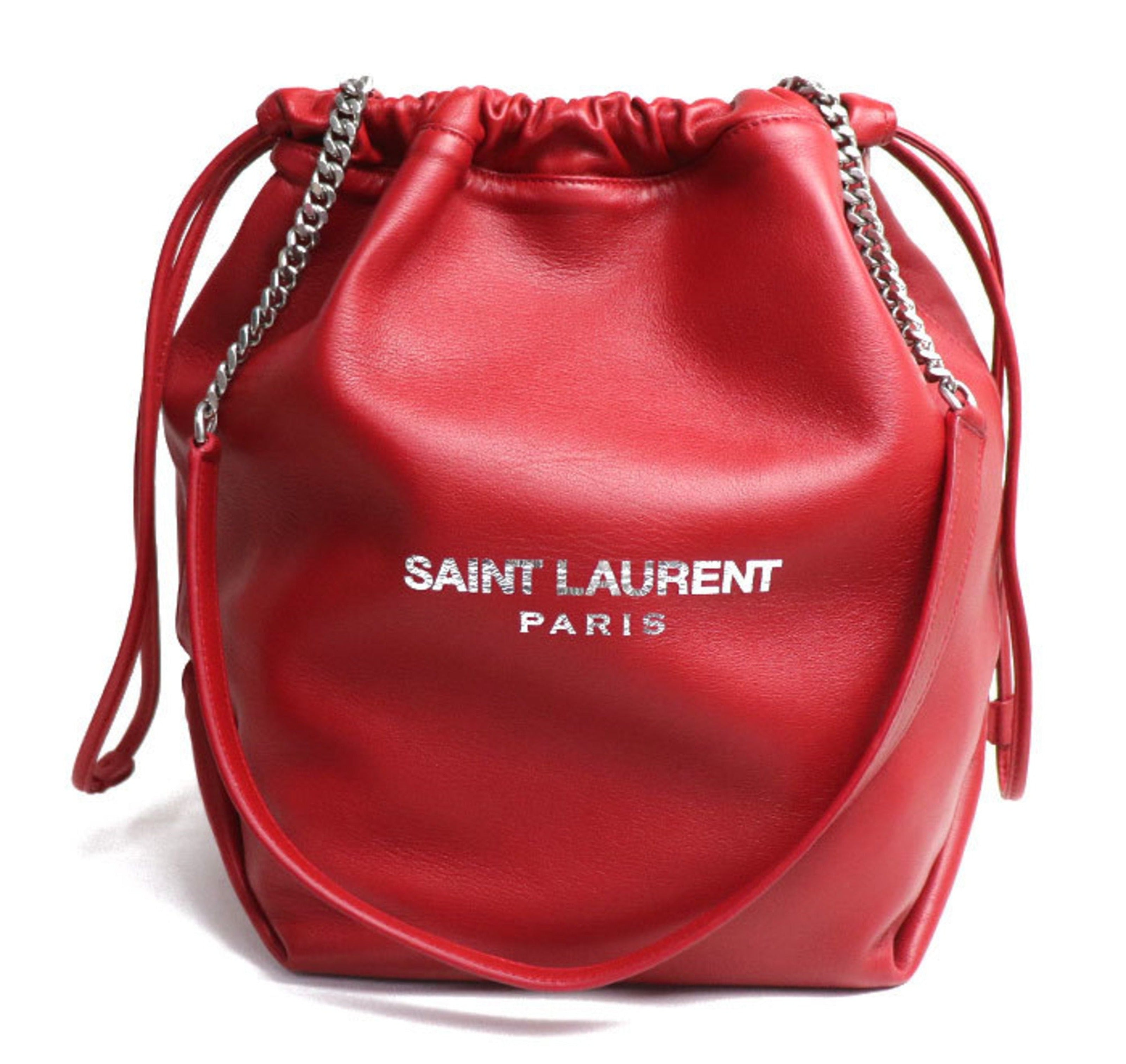 SAINT LAURENT Saint Laurent Teddy Pouch 2Way Shoulder Bag Red 538447 Women's-0