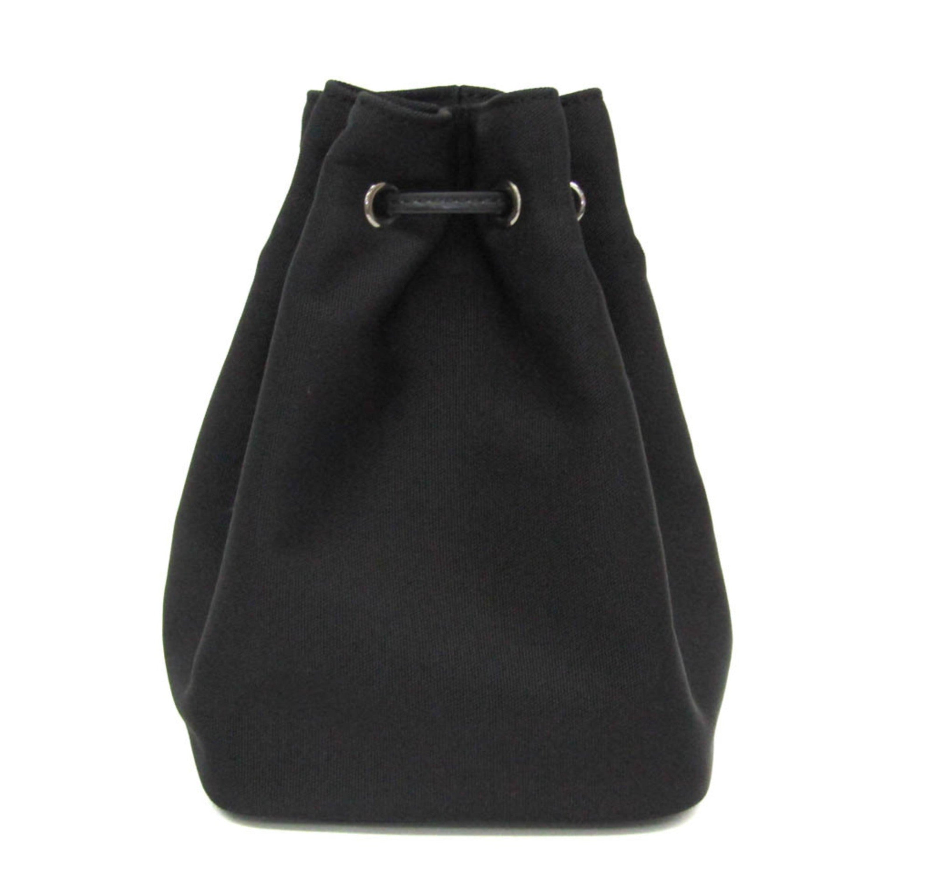 Gucci Drawstring Bag 039 0973 002123 Women's Leather,Nylon Canvas Pouch Black-0