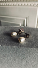 Chanel Guilloche Gold Pearl Stud Earring