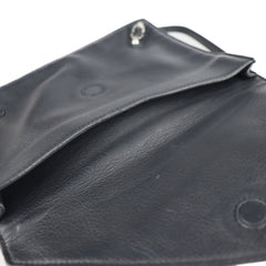 BALENCIAGA Balenciaga paper shoulder bag 357321 leather black 2WAY clutch mini handbag-7