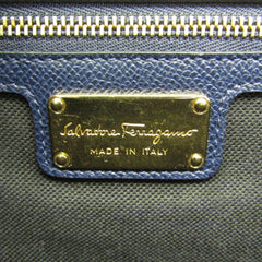 Salvatore Ferragamo Vara AU-21 0011 Women's Leather Shoulder Bag Navy-12