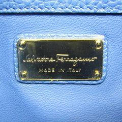 Salvatore Ferragamo AU-21 F867 Women,Men Leather Clutch Bag Blue-7