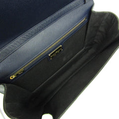 Salvatore Ferragamo Vara AU-21 0011 Women's Leather Shoulder Bag Navy-2
