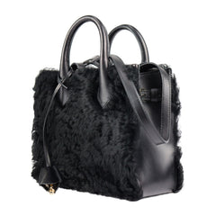 BALENCIAGA Balenciaga Padlock Nude Mini Handbag 347237 BP91J 1000 Mouton Leather Black Gold Hardware 2WAY Shoulder Bag-1