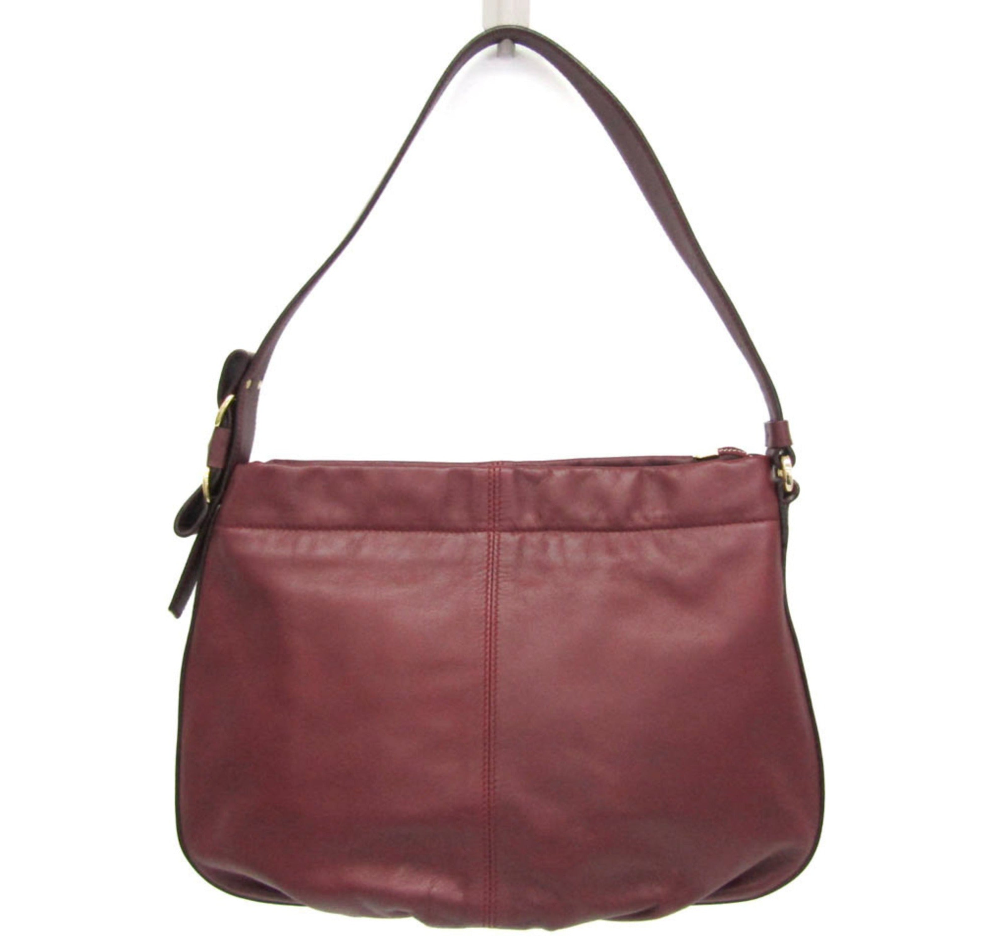 Salvatore Ferragamo AU 21 D443 Women's Leather Shoulder Bag Burgundy-0