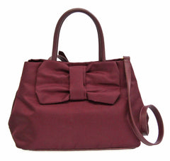 Prada Ribbon 1BG068 Women's Nylon,Leather Handbag,Shoulder Bag Bordeaux-0