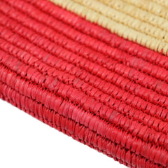 BALENCIAGA Balenciaga clutch bag 339549 raffia leather natural red straw basket second-5