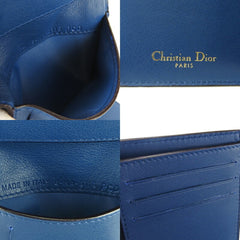 Christian Dior compact wallet pink navy leather charm logo accessories-6