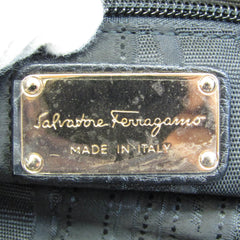 Salvatore Ferragamo Gancini AU-21/C951 Women's Leather Handbag Black-7