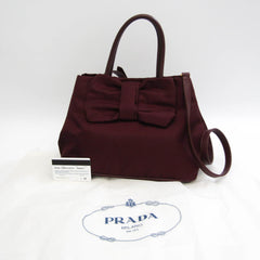 Prada Ribbon 1BG068 Women's Nylon,Leather Handbag,Shoulder Bag Bordeaux-8