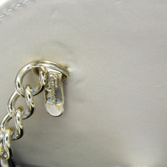 Salvatore Ferragamo Gancini Chain 0587 Women's Leather Shoulder Bag Beige-9