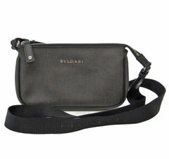 Bvlgari Weekend 32472 Unisex PVC,Leather Shoulder Bag Black,Charcoal Gray-0