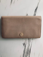 Chanel Coco Button Leather Long Wallet